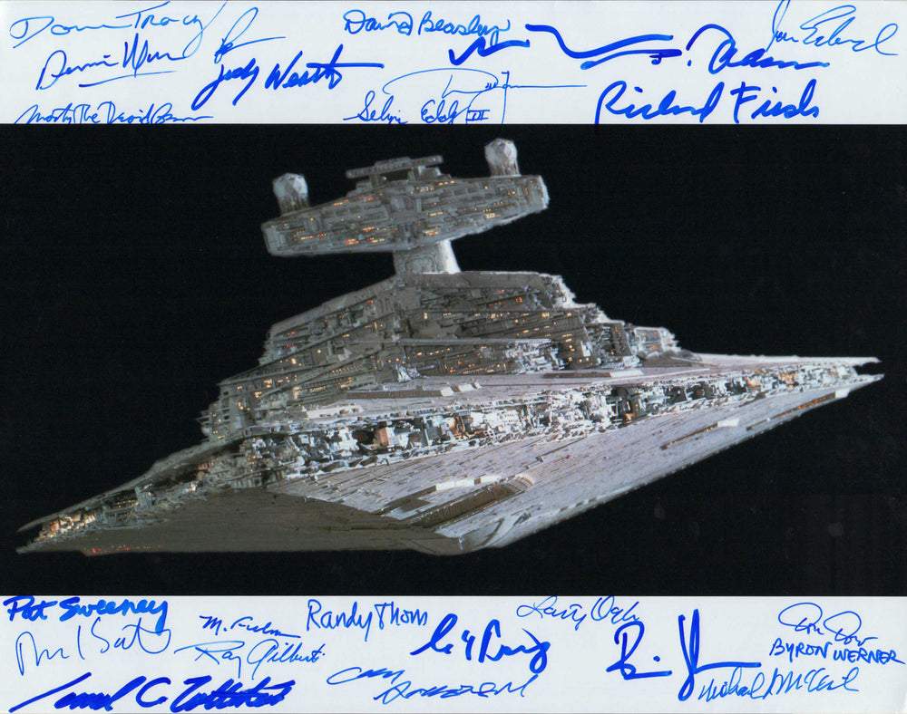 Star Wars Star Destroyer 11x14 Photo Signed by ILMers Chris Anderson, Charlie Bailey, David Beasley, Don Dow, Loring Doyle, Selwyn Eddy III, Jonathan Erland, Richard Fish, Mike Fulmer, Ray Gilberti, Brian Johnson, and More