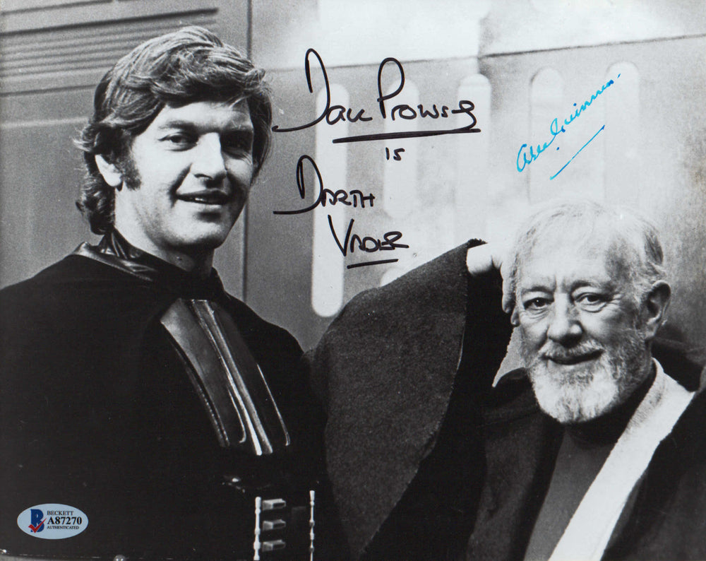 Alec Guinness as Obi-Wan Kenobi & Dave Prowse as Darth Vader in Star Wars: A New Hope (Beckett) Signed 8x10 Photo