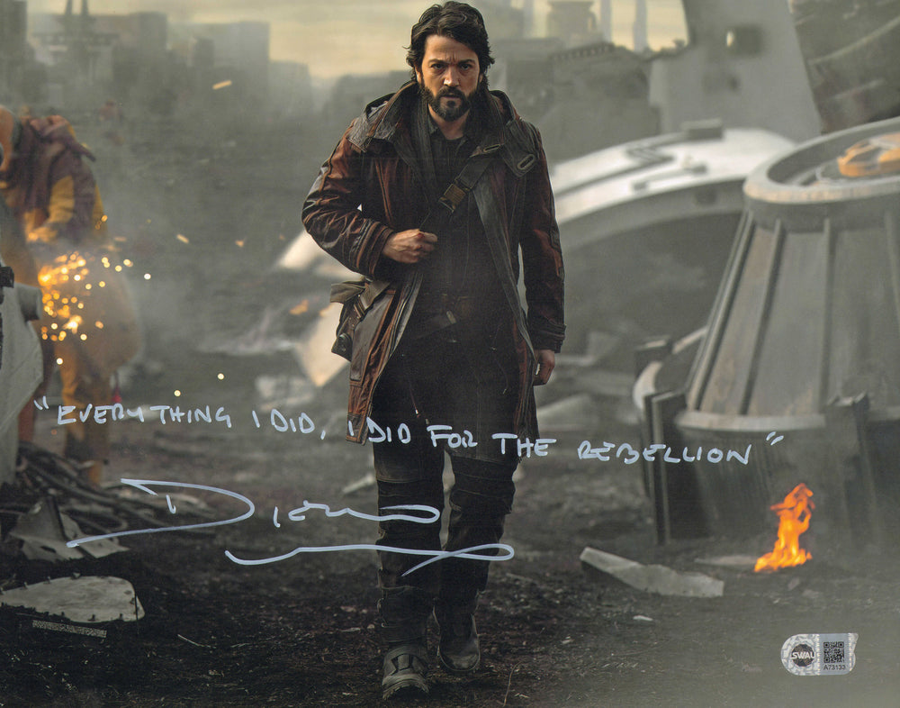 Diego Luna as Cassian Andor in Star Wars: Andor (SWAU) Signed 11x14 Photo with Great Quote