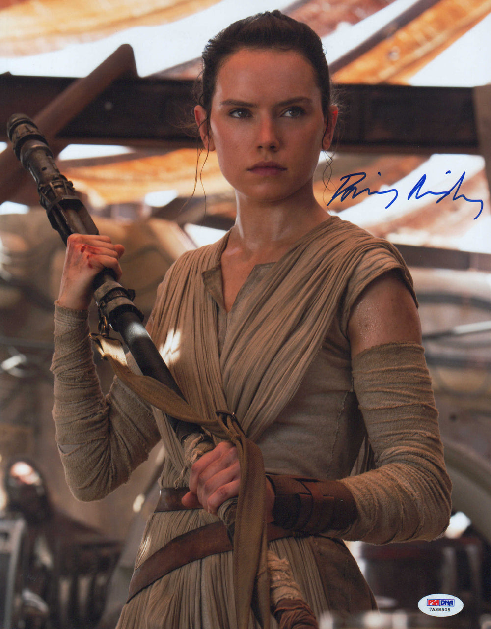 Daisy Ridley as Rey in Star Wars: The Force Awakens (PSA) Signed 11x14 Photo