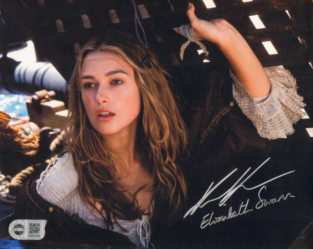 Keira Knightley as Elizabeth Swann in Pirates of the Caribbean: The Curse of the Black Pearl (SWAU) Signed 8x10 Photo with Character Name