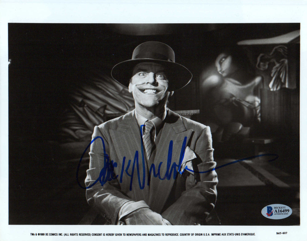 Jack Nicholson as The Joker in Tim Burton's Batman 1989 (Beckett) Signed 8x10 Photo