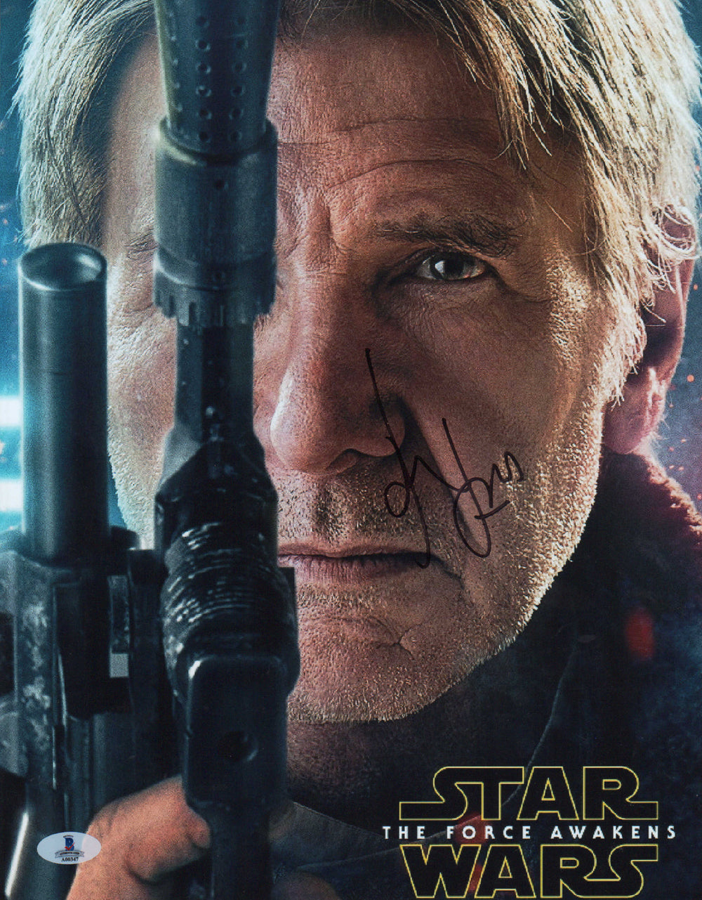 Harrison Ford as Han Solo in Star Wars: The Force Awakens (Beckett) Signed 11x14 Photo