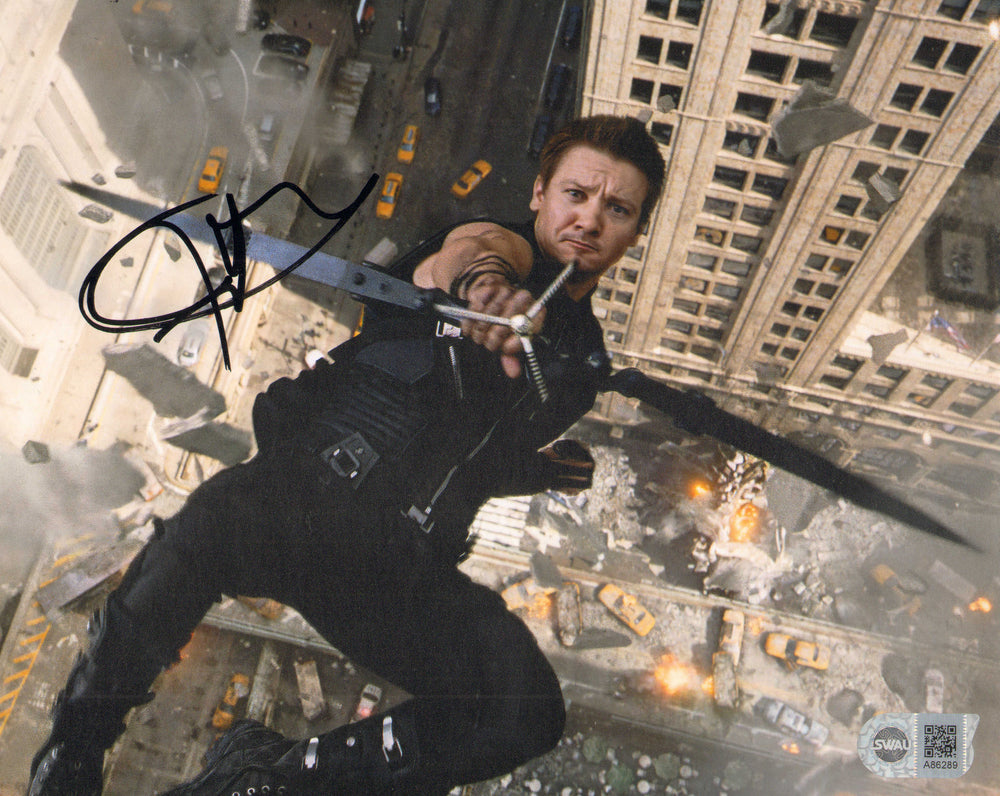 Jeremy Renner as Hawkeye in The Avengers (SWAU) Signed 8x10 Photo