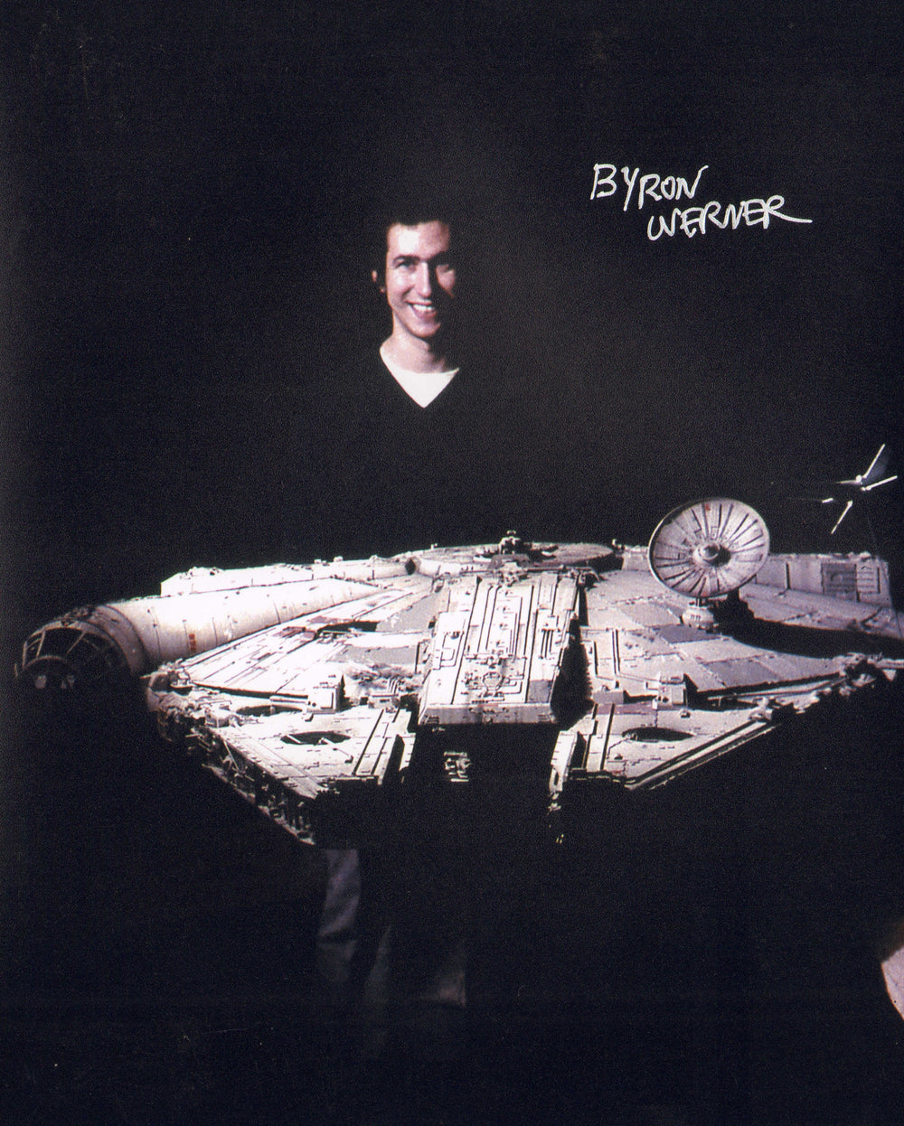 Byron Werner with Millennium Falcon Behind the Scenes of Star Wars Signed 8x10 Photo