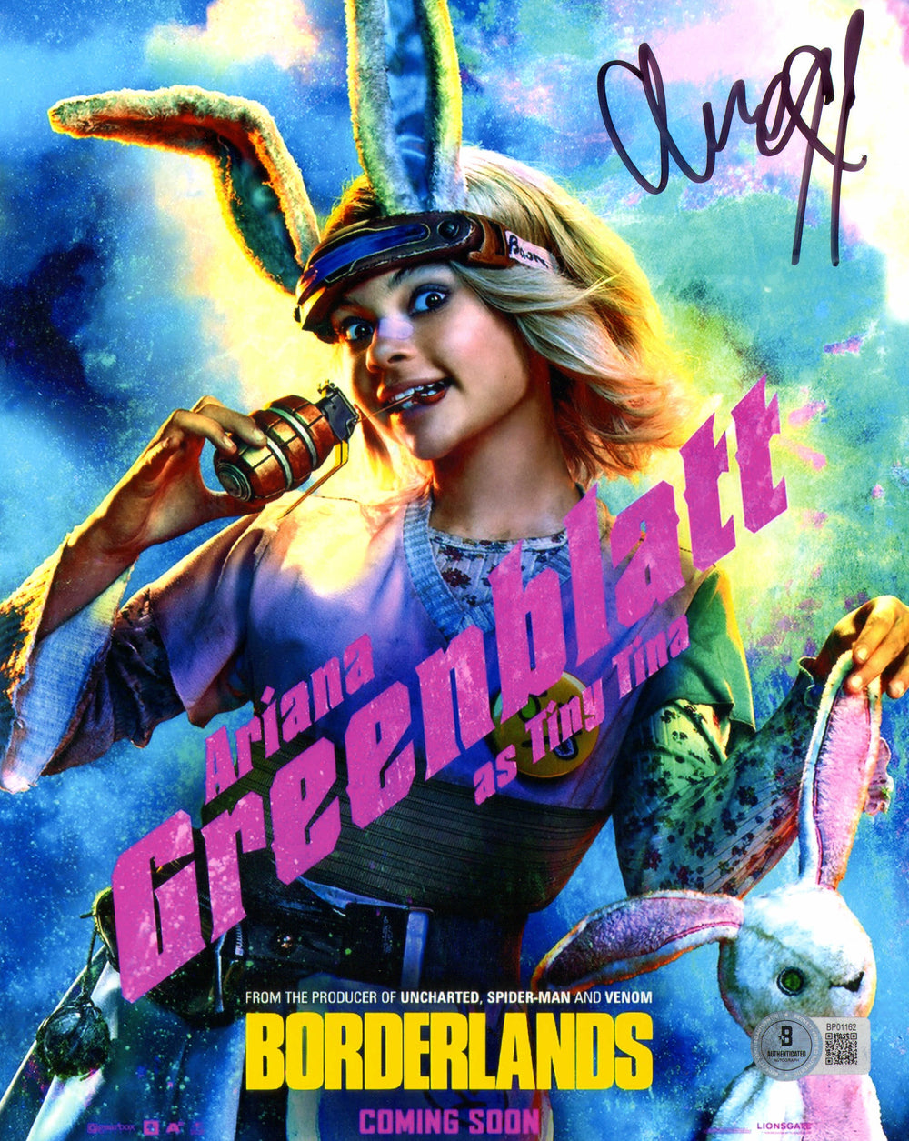 Ariana Greenblatt as Tiny Tina in Borderlands (Beckett) Signed 8x10 Photo