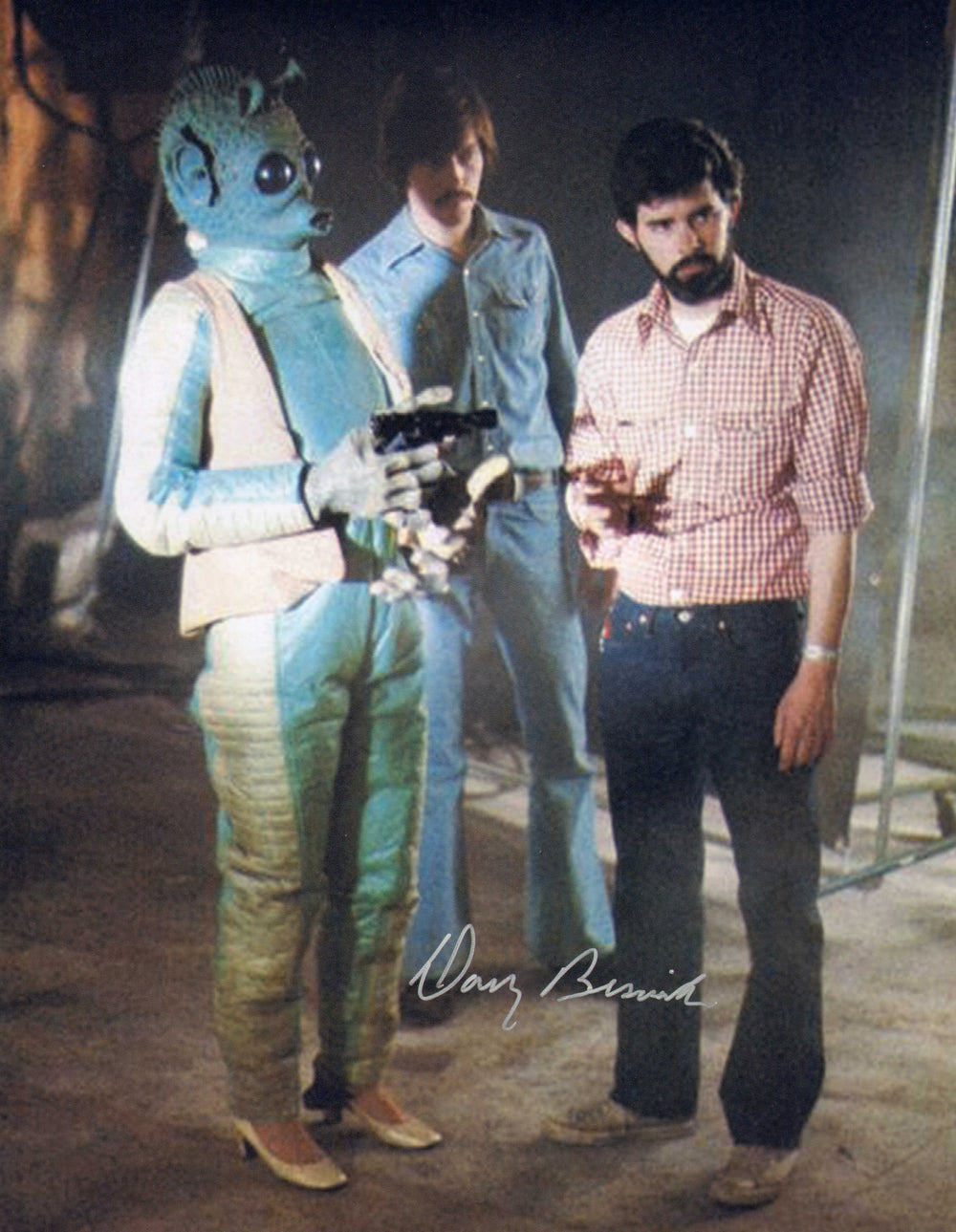 Doug Beswick with Greedo Behind the Scenes of Star Wars Signed 11x14 Photo