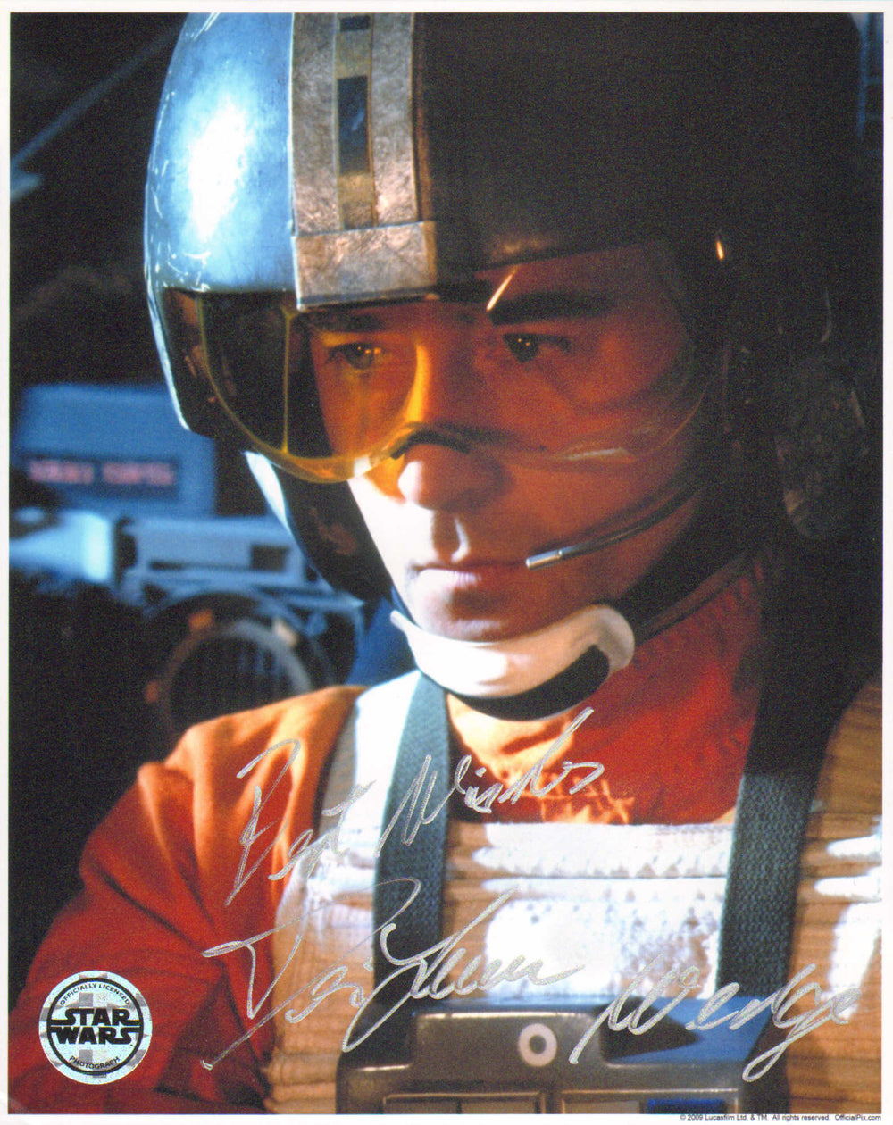 Denis Lawson as Wedge Antilles in Star Wars: Return of the Jedi (Official Pix) Signed 8x10 Photo with Character Name