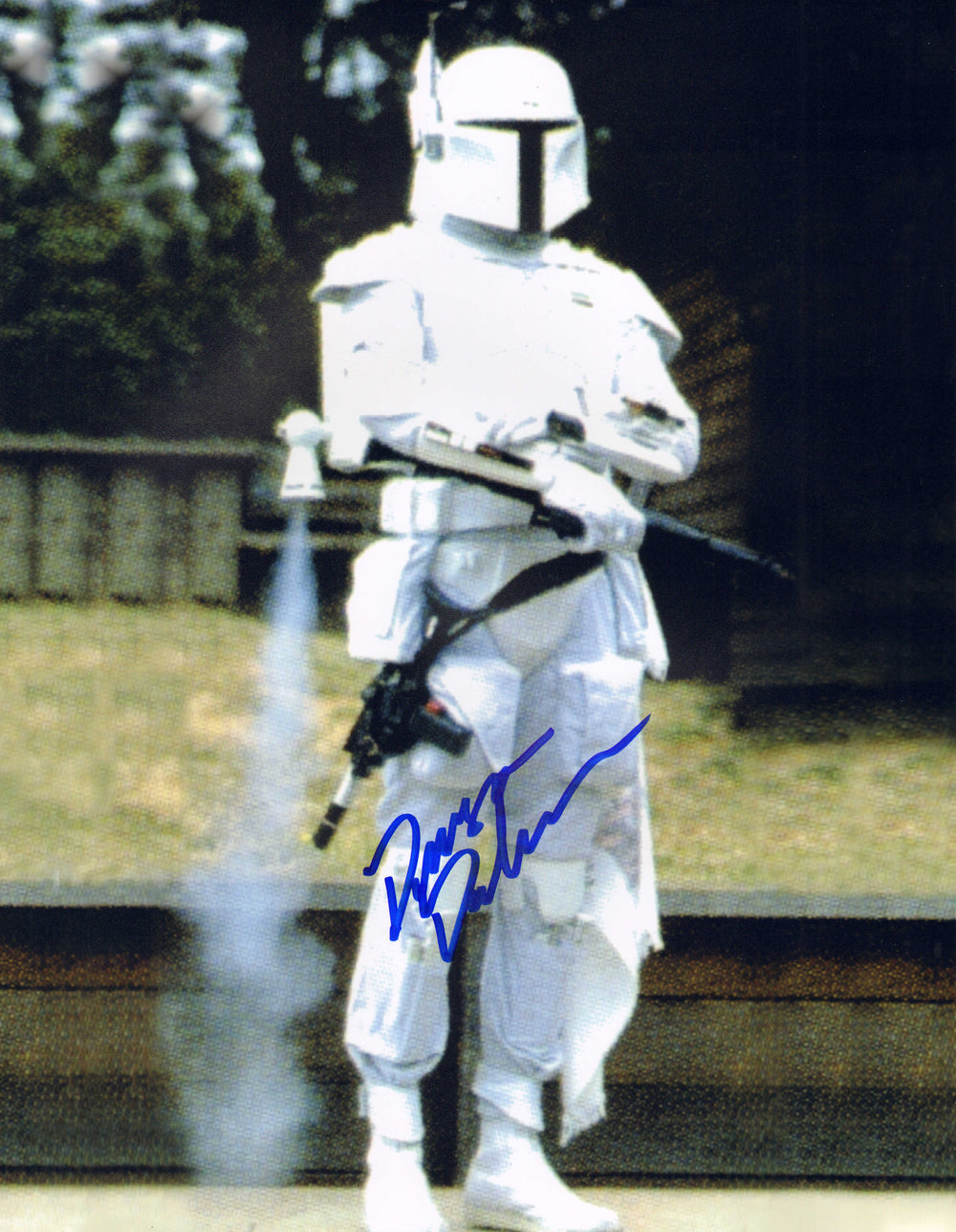Duwayne Dunham Boba Fett White Prototype Stand-In Behind the Scenes of Star Wars: The Empire Strikes Back Signed 11x14 Photo