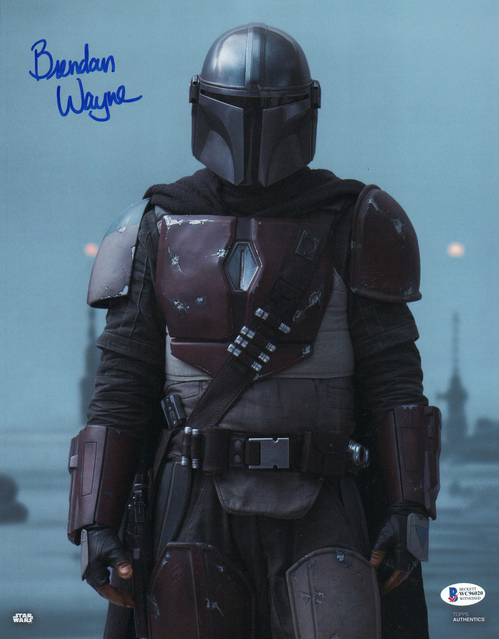 Brendan Wayne as the Mandalorian in Star Wars: The Mandalorian (Beckett) Signed 11x14 Photo