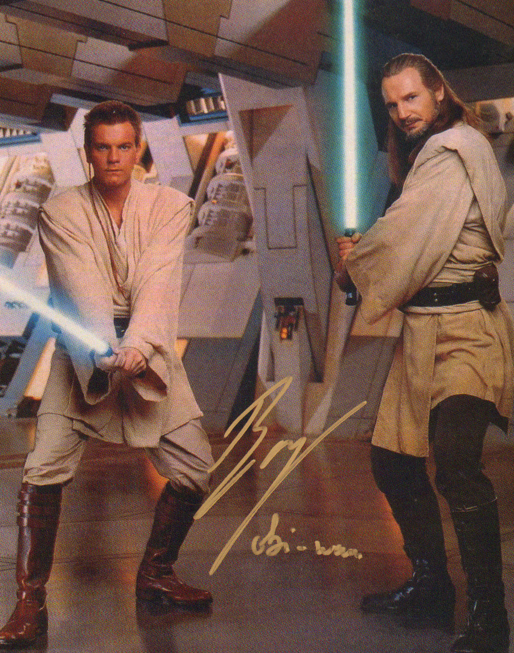 Ewan McGregor as Obi-Wan Kenobi in Star Wars Episode I: The Phantom Menace Signed 8x10 Photo with Character Name