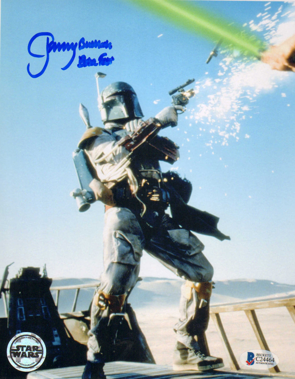 Jeremy Bulloch as Boba Fett in Star Wars: Return of the Jedi (Official Pix / Beckett) Signed 8x10 Photo with Character Name