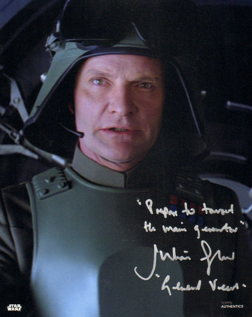 Julian Glover as General Veers in Star Wars: The Empire Strikes Back (Topps) Signed 8x10 Photo with Character Name and Quote