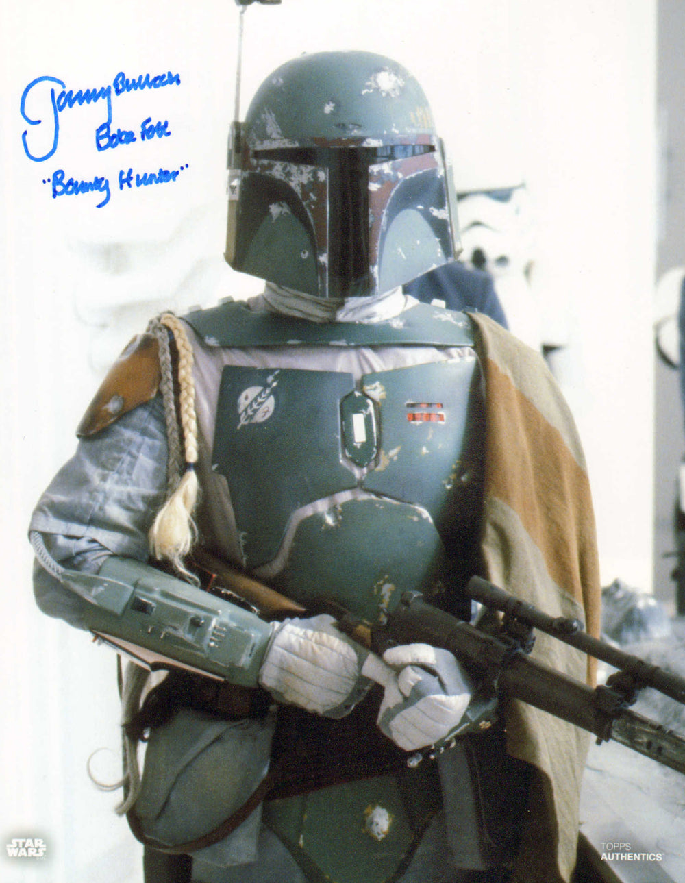 Jeremy Bulloch as Boba Fett in Star Wars: The Empire Strikes Back (Topps) Signed 8x10 Photo with Character Name