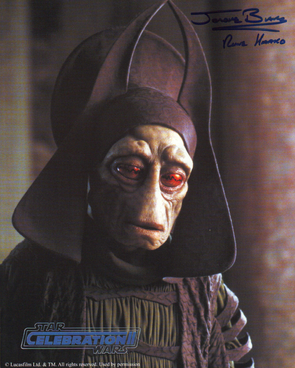 Jerome Blake as Rune Haako in Star Wars Episode I: The Phantom Menace (Official Pix Celebration II) Signed 8x10 Photo with Character Name