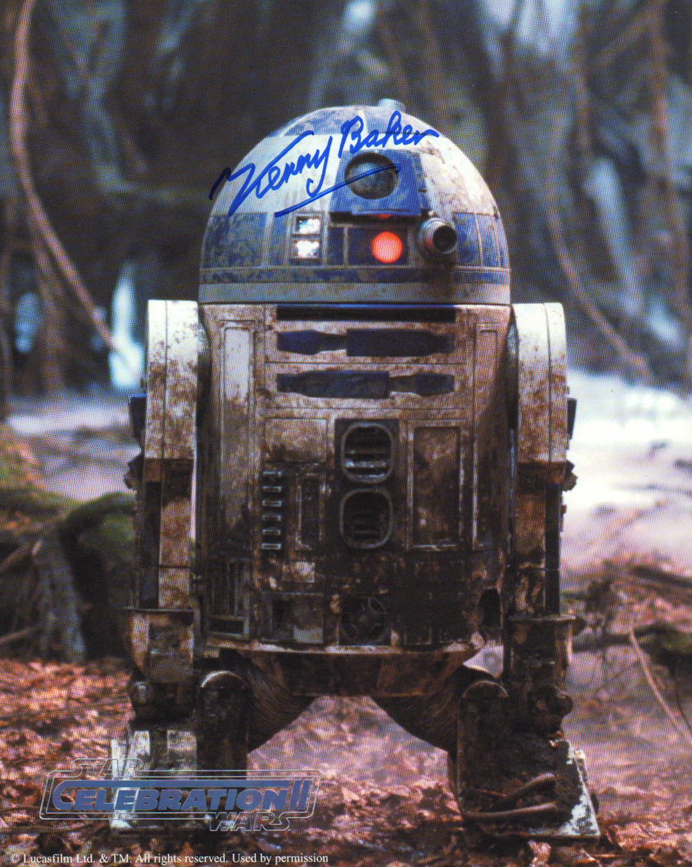 Kenny Baker as R2-D2 in Star Wars: The Empire Strikes Back (Official Pix Celebration II) Signed 8x10 Photo