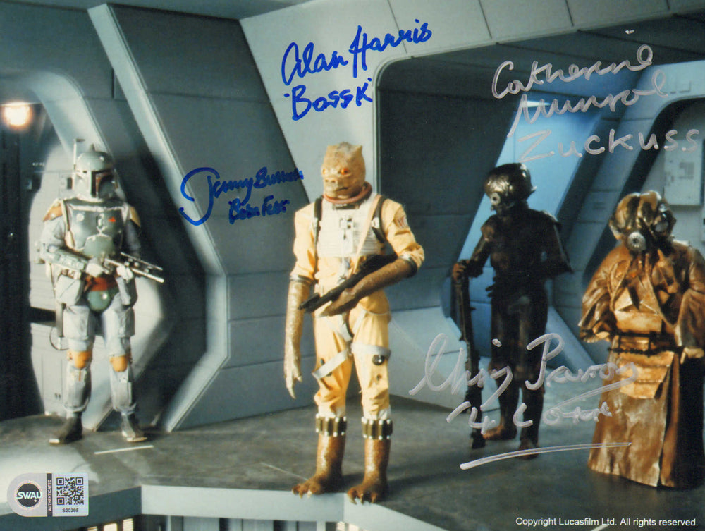 Star Wars: The Empire Strikes Back Bounty Hunters 8x10.5 Photo (SWAU) Cast Signed by Jeremy Bulloch, Alan Harris, Chris Parsons, & Catherine Monroe