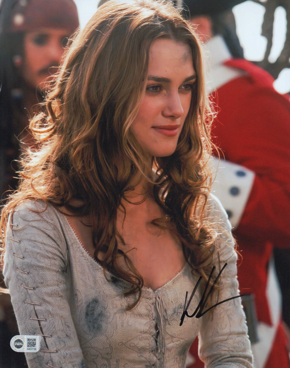 Keira Knightley as Elizabeth Swann in Pirates of the Caribbean: The Curse of the Black Pearl (SWAU) Signed 11x14 Photo