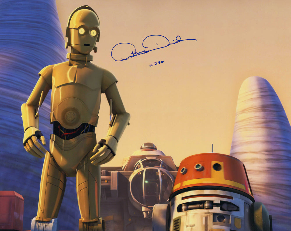 Anthony Daniels as C-3PO in Star Wars: Rebels (SWAU) Signed 16x20 Photo With Character Name