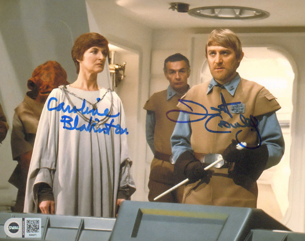 Caroline Blakiston as Mon Mothma & Dermot Crowley as General Madine in Star Wars: Return of the Jedi (SWAU) Signed 8x10 Photo