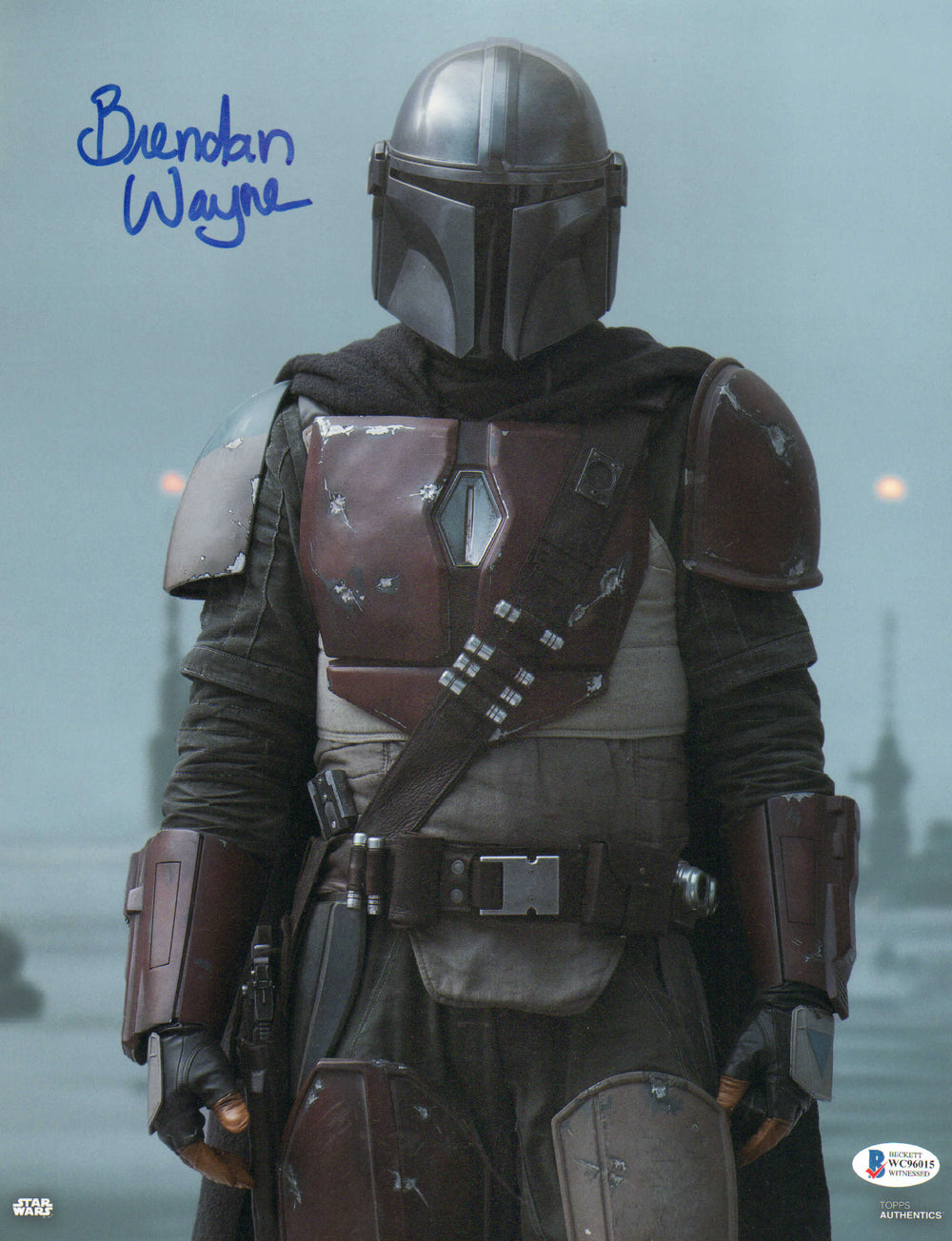 Brendan Wayne as the Mandalorian in Star Wars: The Mandalorian (SWAU) Signed 11x14 Photo