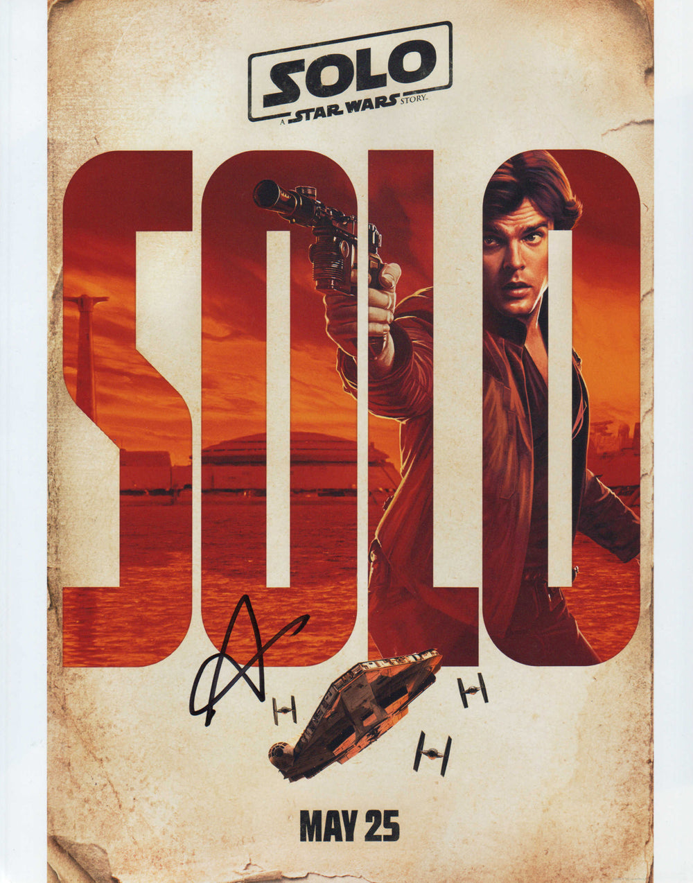 Alden Ehrenreich as Han Solo in Solo: A Star Wars Story Signed 11x14 Mini Poster Photo