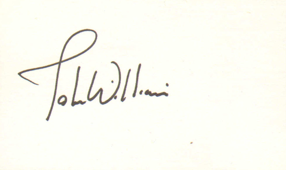 John Williams Composer of Star Wars, Indiana Jones, Superman, Harry Potter, Jurassic Park, Jaws, E.T. The Extra Terrestrial, & More (SWAU) Signed 5x3 Index Card