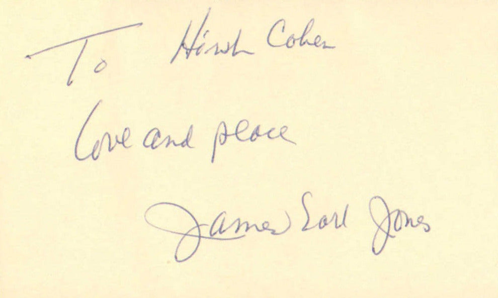 James Earl Jones Darth Vader in Star Wars Signed 3x5 Index Card