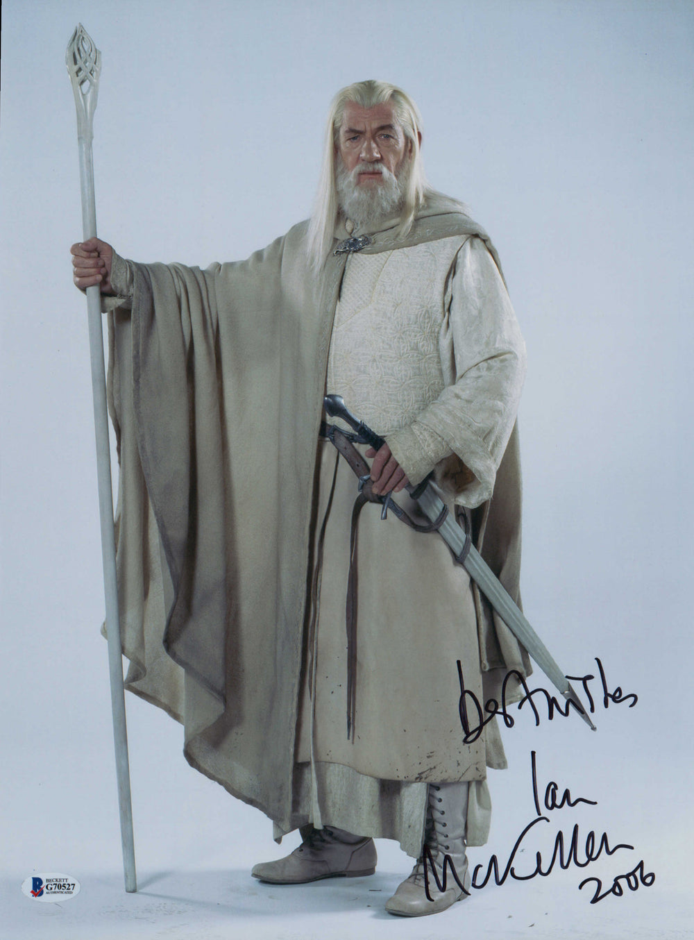 Ian McKellen as Gandalf the White in The Lord of the Rings: The Return of the King (Beckett) Signed 12x16 Photo