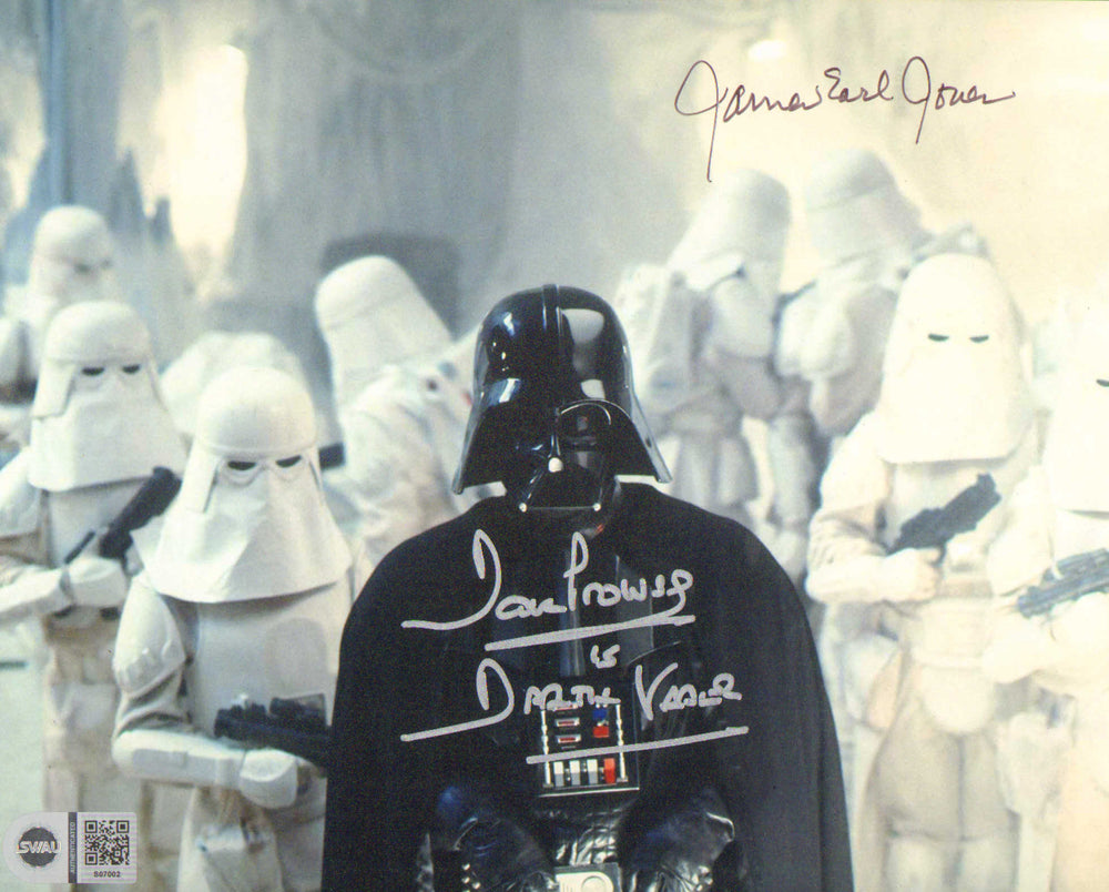 James Earl Jones & Dave Prowse as Darth Vader in Star Wars: The Empire Strikes Back (SWAU) Signed 8x10 Photo with Character Name