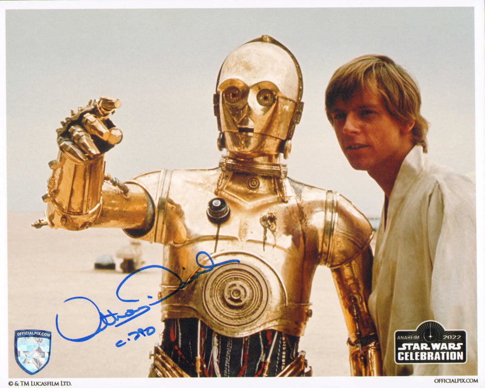 Anthony Daniels as C-3PO in Star Wars: A New Hope (Official Pix Celebration) Signed 8x10 Photo with Character Name
