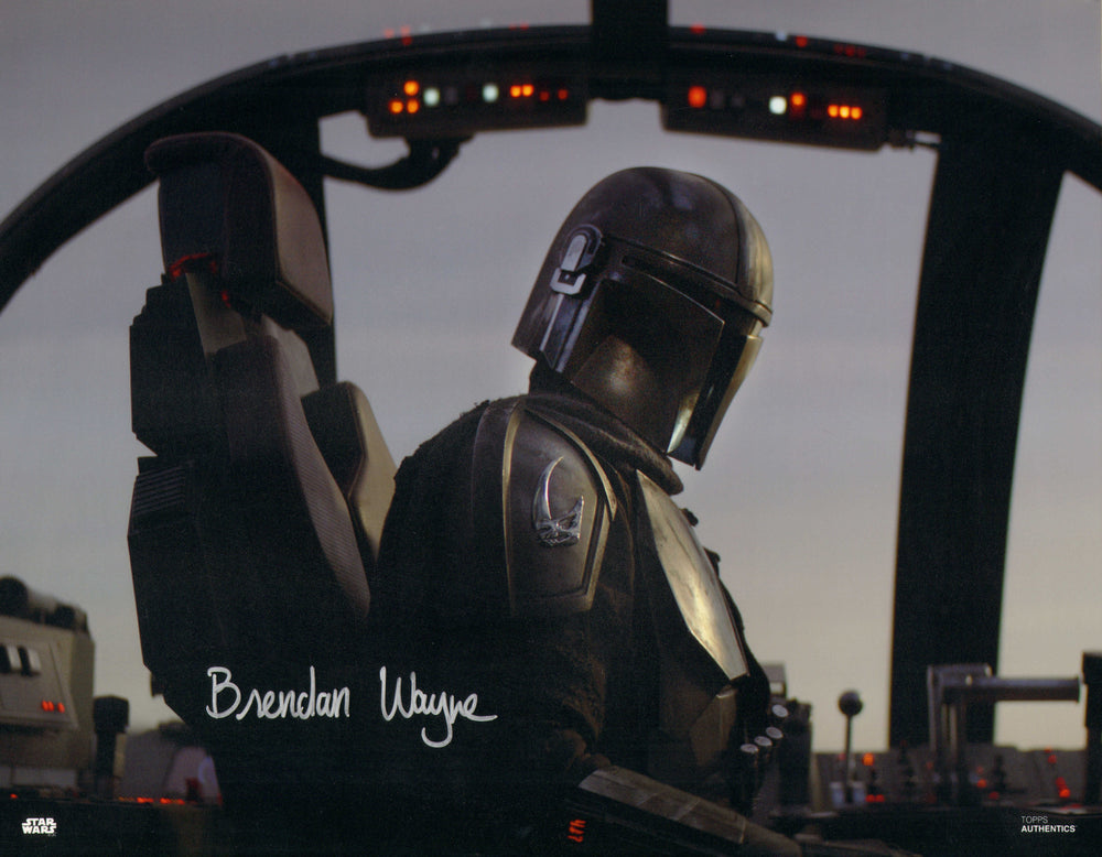 Brendan Wayne as the Mandalorian in Star Wars: The Mandalorian Signed 11x14 Photo