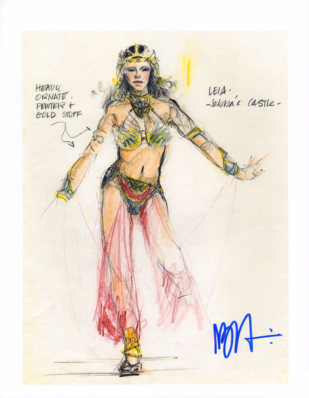 Nilo Rodis Jamero Costume Designer of Slave Leia with Shoes in Star Wars: Return of the Jedi Signed 11x14 Photo