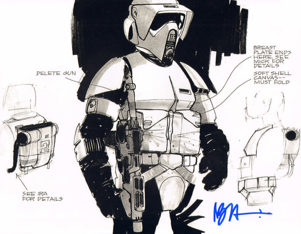 Nilo Rodis Jamero Scout Trooper Costume Designer of Star Wars: Return of the Jedi Signed 11x14 Photo