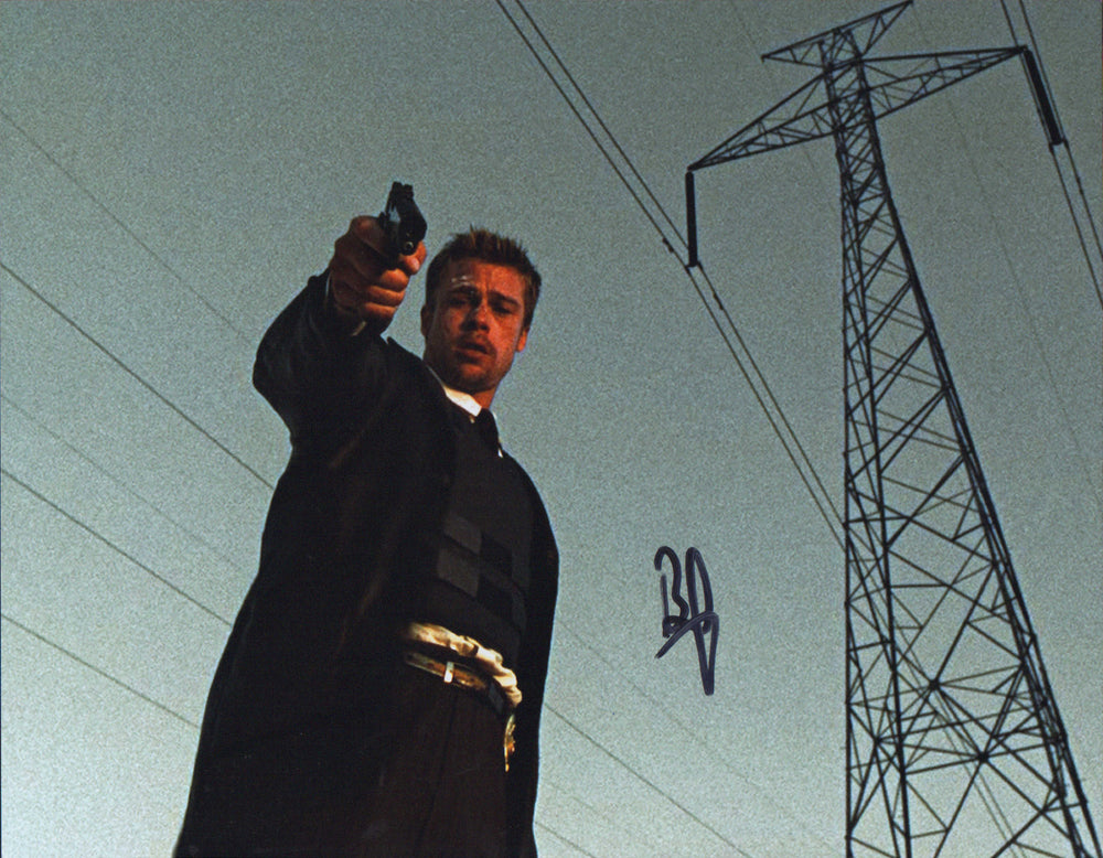 Brad Pitt as Detective Mills in David Fincher's Se7en Signed 11x14 Photo