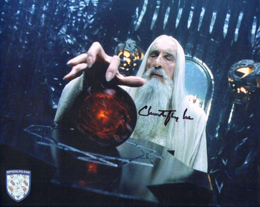 Christopher Lee as Saruman in The Lord of the Rings: The Fellowship of the Ring (Official Pix) Signed 8x10 Photo