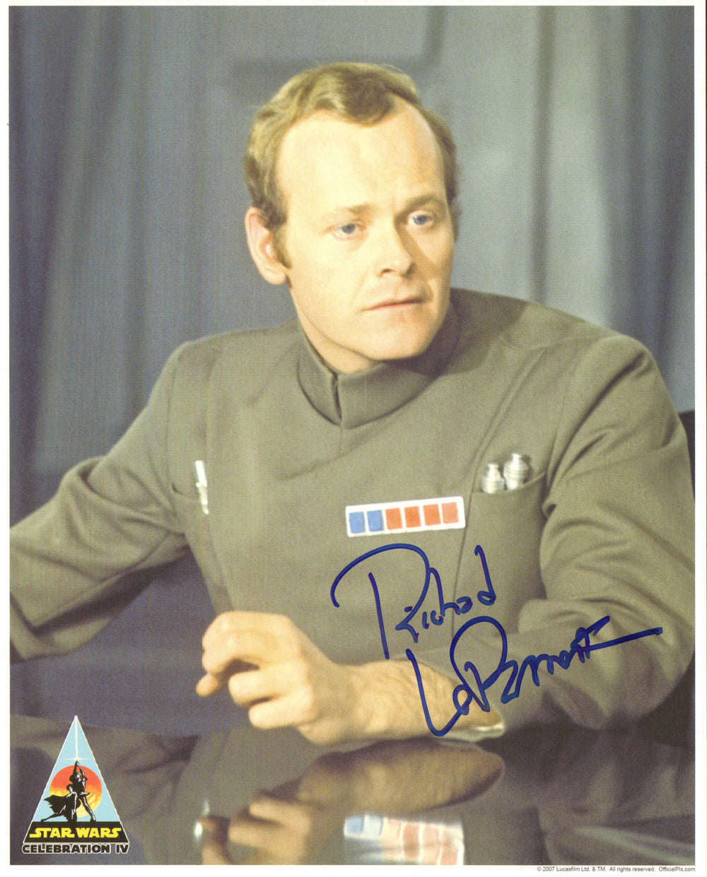 Richard LeParmentier as Admiral Motti in Star Wars: A New Hope (Official Pix Celebration IV) Signed 8x10 Photo
