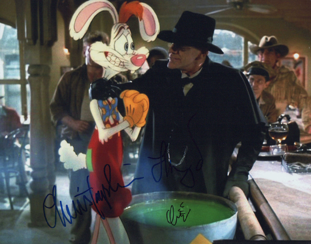Charles Fleischer as Roger Rabbit & Christopher Lloyd as Judge Doom in ...