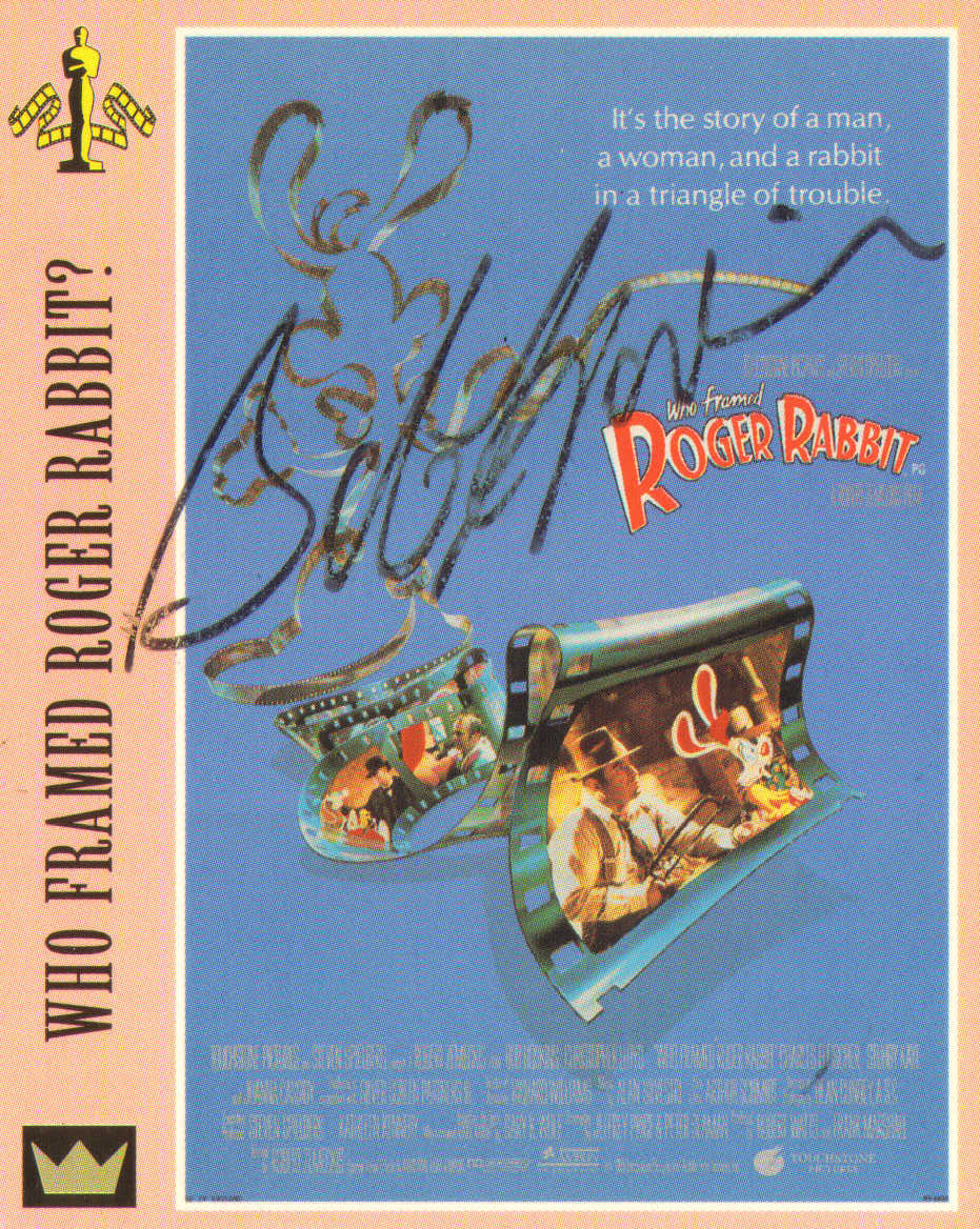 Bob Hoskins as Eddie Valiant in Who Framed Roger Rabbit Signed 3x4 Promotional Card