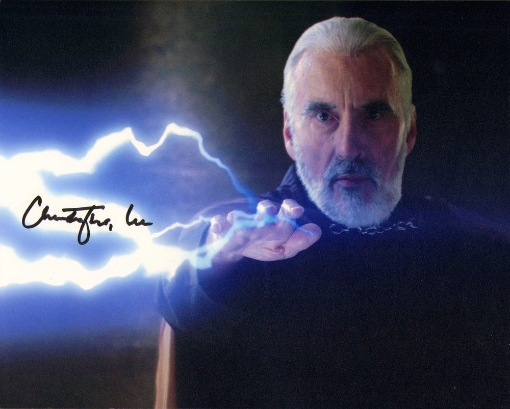 Christopher Lee as Count Dooku in Star Wars Episode II: Attack of the Clones Signed 8x10 Photo