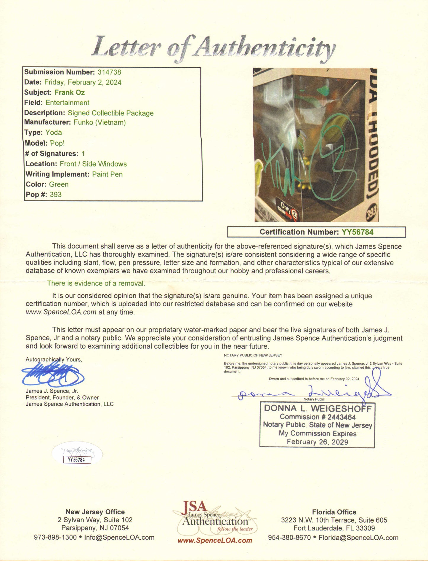 
                  
                    Frank Oz as Yoda in Star Wars: The Empire Strikes Back Signed Funko POP! #393 - Very Rare
                  
                