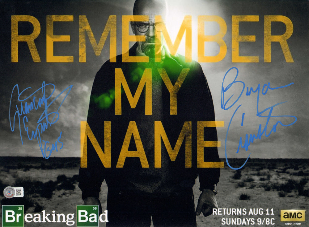 Bryan Cranston as Walter White & Giancarlo Esposito as Gus Fring in Breaking Bad (Beckett) Signed 12x16 Mini Photo