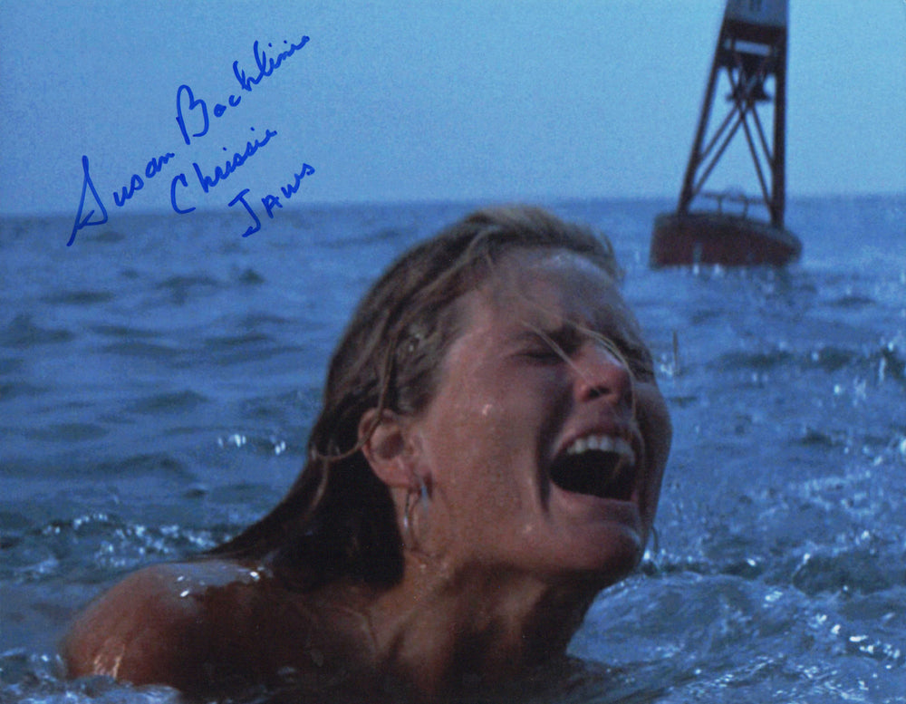 Susan Jane Backlinie as Chrissie The First Shark Victim in Jaws Signed 11x14 Photo with Character Name