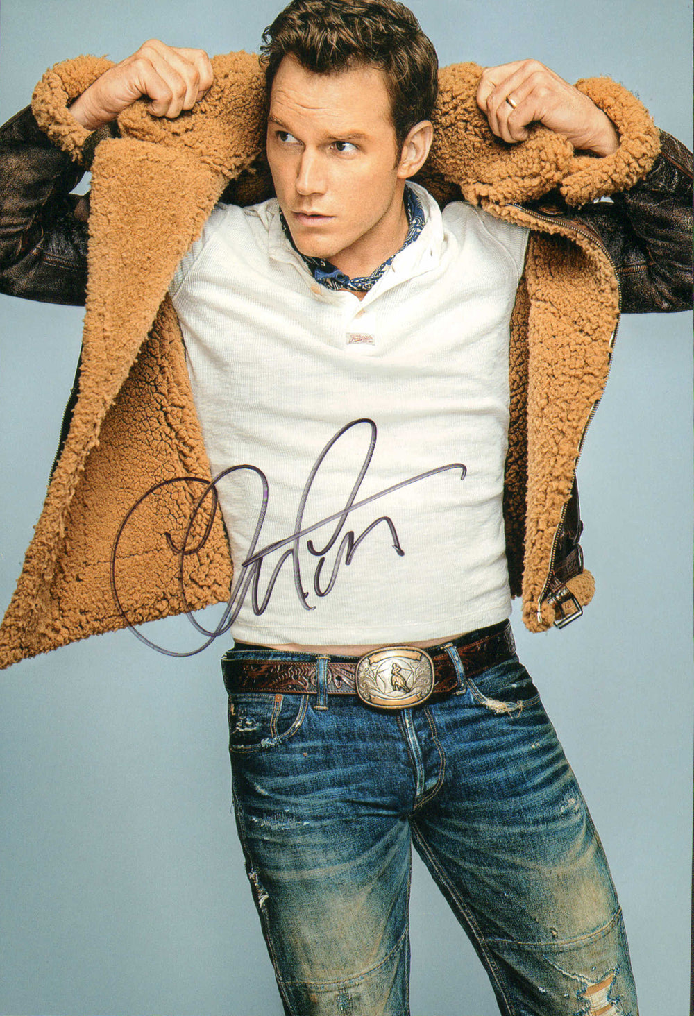 Chris Pratt from Moneyball, Marvel, Lego, The Super Mario Bros. Movie, & Jurassic World Signed 8x12 Photo