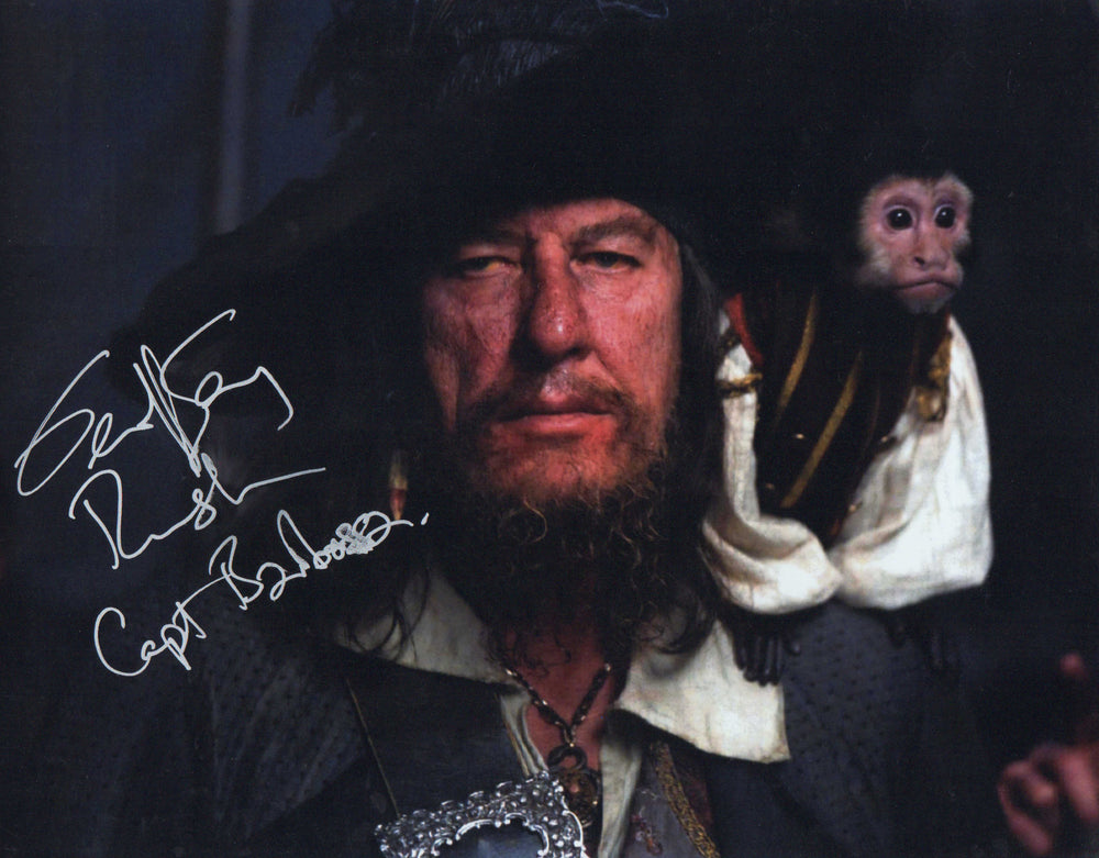 Geoffrey Rush as Captain Barbossa in Pirates of the Caribbean: The Curse of the Black Pearl Signed 11x14 Photo