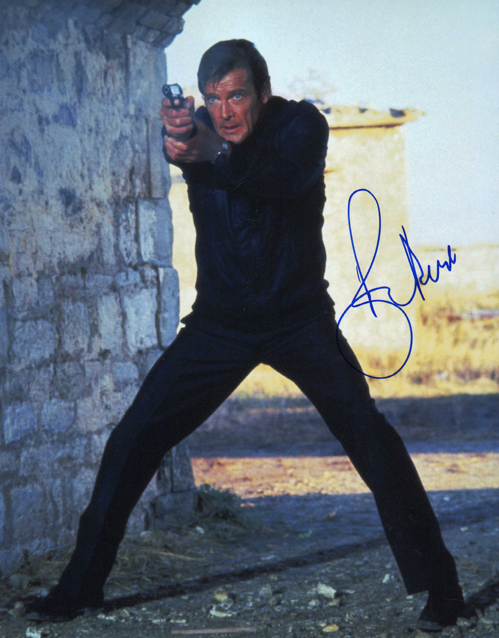 Roger Moore as James Bond 007 in For Your Eyes Only Signed 11x14 Photo