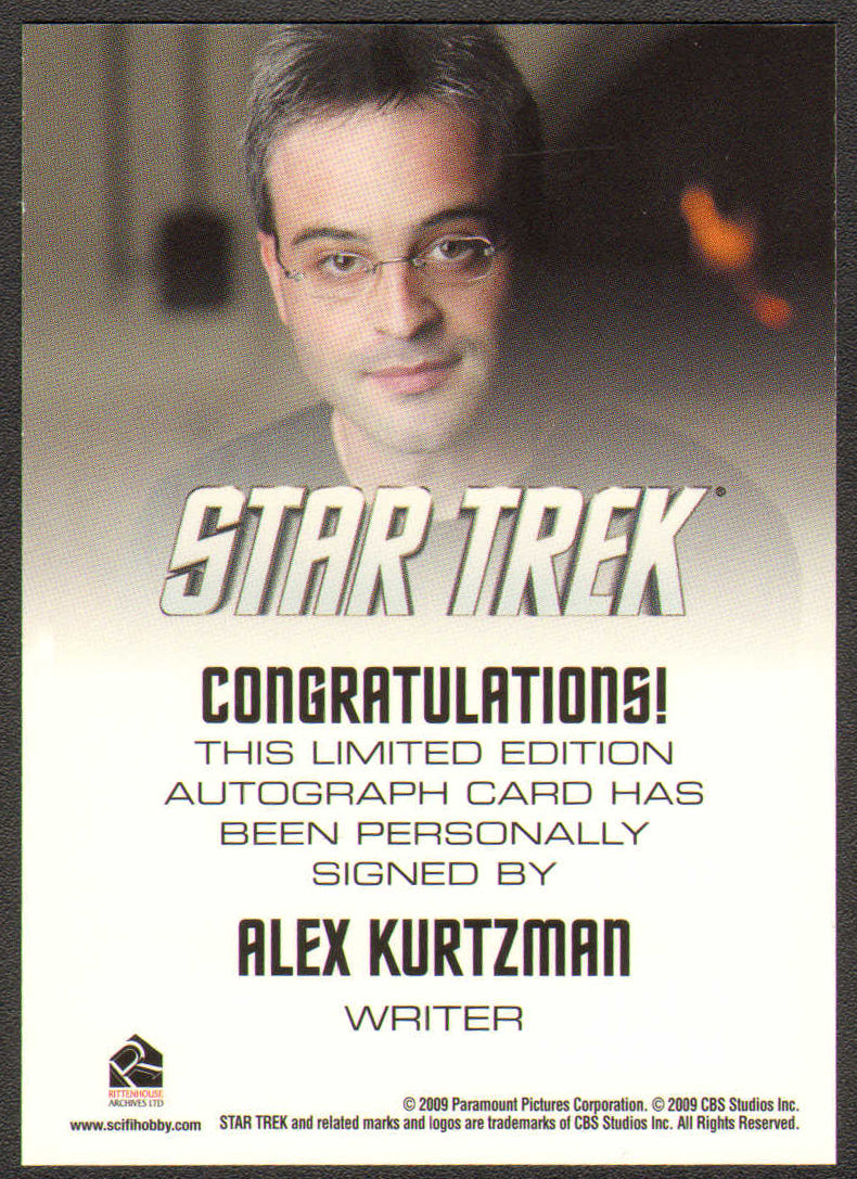 
                  
                    Star Trek [2009] Rittenhouse Trading Cards 131pc LOT with 15 Cards Signed by Chris Pine, Zachary Quinto, Simon Pegg, Zoe Saldaña, Karl Urban, John Cho, Eric Bana, Chris Hemsworth, J. J. Abrams, Roberto Orci, & Anton Yelchin
                  
                