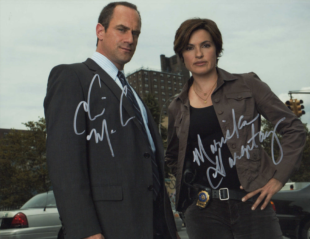 Christopher Meloni as Detective Elliot Stabler and Mariska Hargitay as Detective Olivia Benson in Law and Order: Special Victims Unit Signed 11x14 Photo