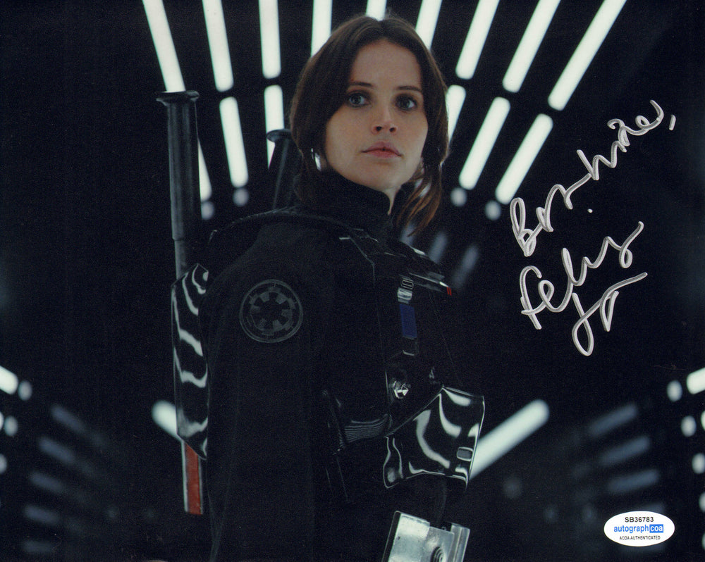 Felicity Jones as Jyn Erso in Rogue One: A Star Wars Story Signed 8x10 Photo