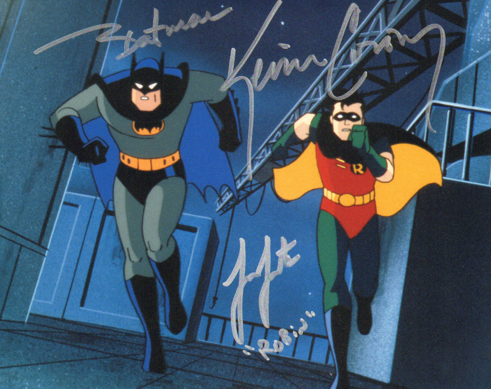 Kevin Conroy as Batman & Loren Lester as Robin in Batman: The Animated Series Signed 8x10 Photo with Character Names